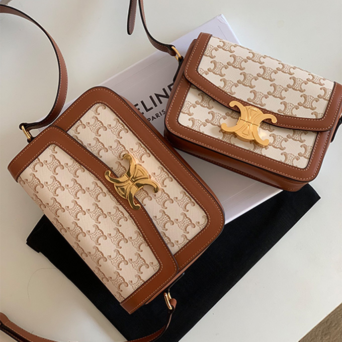 celine triomphe small canvas leather crossbody bag